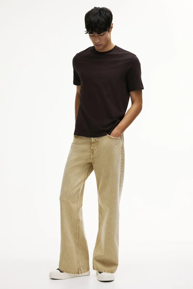 اتش اند ام تي-شيرت من القطن بقصة عادية